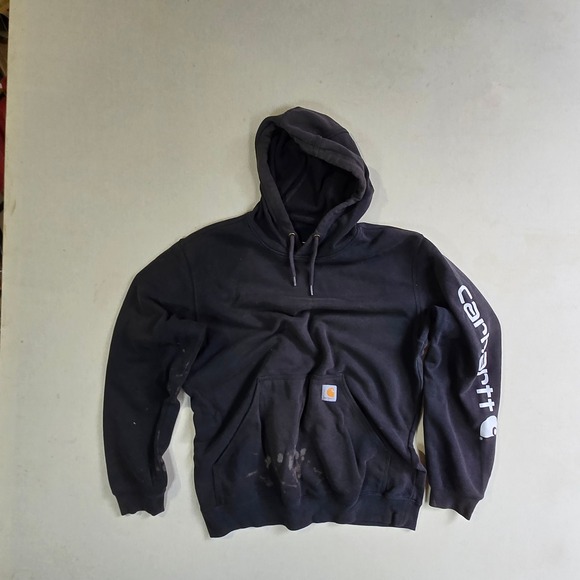 CARHARTT Y2K ORIGINAL FIT HOODIE BLACK 2000 M 23x29 MEXICO MADE VINTAGE THRASHED - Picture 4 of 7